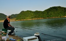 水库中台钓鲫鱼的方法